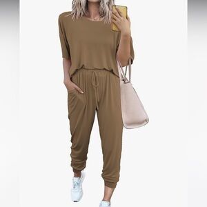 Women's Tan Two-Piece Set